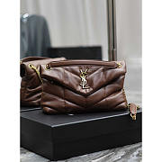 YSL Loulou Puffer In Lambskin Dark Brown 29x17x11cm - 1