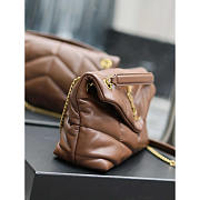 YSL Loulou Puffer In Lambskin Dark Brown 29x17x11cm - 4