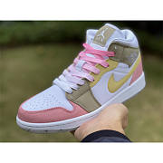 Air Jordan 1 Mid GS Pastel Grind Vivid/Grind Sneaker - 5