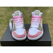 Air Jordan 1 Mid GS Pastel Grind Vivid/Grind Sneaker - 4