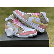 Air Jordan 1 Mid GS Pastel Grind Vivid/Grind Sneaker - 2