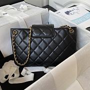 Chanel Handbag Lambskin Gold Black 26.5x16.5x5cm - 4