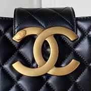 Chanel Handbag Lambskin Gold Black 26.5x16.5x5cm - 2