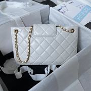 Chanel Handbag Lambskin Gold White 26.5x16.5x5cm - 5