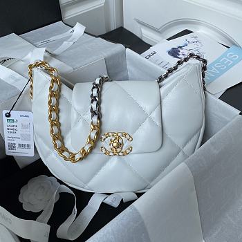 Chanel 19 Hobo Bag White 25x20x7cm