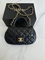 Chanel Small Bag With Handle Black Lambskin 20.5x11.5x5.5cm - 1