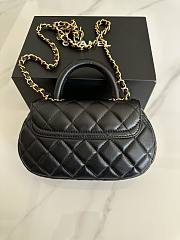 Chanel Small Bag With Handle Black Lambskin 20.5x11.5x5.5cm - 6