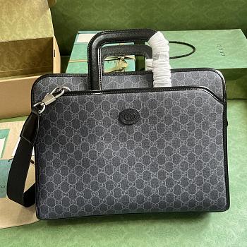 Gucci Briefcase With Interlocking G Black 40x29.5x11cm