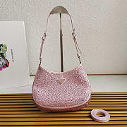 Prada Cleo Satin Bag With Crystals Pink 22x18.5x4.5cm - 1