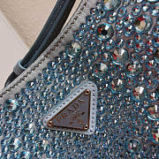 Prada Cleo Satin Bag With Crystals Blue 22x18.5x4.5cm - 2