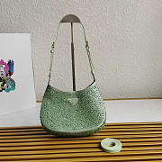 Prada Cleo Satin Bag With Green Crystals 22x18.5x4.5cm - 1