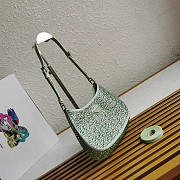 Prada Cleo Satin Bag With Green Crystals 22x18.5x4.5cm - 3