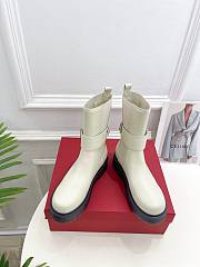 Valentino Garavani White One Stud Beatle Leather Boots - 4