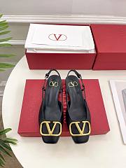 Valentino Garavani Roman Stud Black Gold Flat - 6