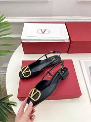 Valentino Garavani Roman Stud Black Gold Flat - 3