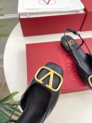 Valentino Garavani Roman Stud Black Gold Flat - 4