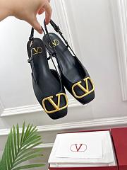 Valentino Garavani Roman Stud Black Gold Flat - 2