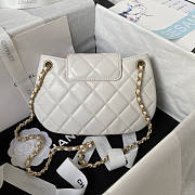 Chanel Small Messenger White Gold Bag 21x14x5cm - 5