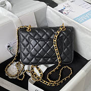 Chanel Flap Bag Black Gold Hardware 19x14x6cm - 4