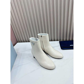 Prada Leather Ankle Boots White