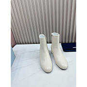 Prada Leather Ankle Boots White - 3