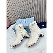 Prada Leather Ankle Boots White - 2