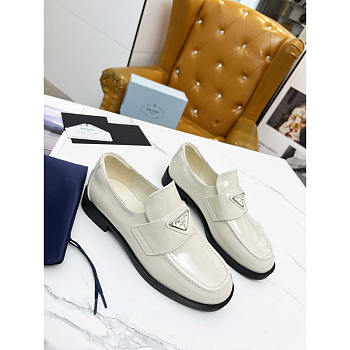 Prada Patent Leather Loafers White