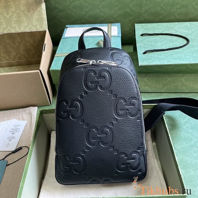 Gucci Jumbo GG Crossbody Bag Black 19x29x7cm - 1
