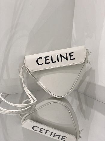 Celine Triangle Bag in Smooth Calfskin White 21x15x4cm