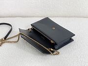 YSL Cassandre Leather Envelope Chain Wallet Black 19x12.5x3.5cm - 3