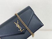 YSL Cassandre Leather Envelope Chain Wallet Black 19x12.5x3.5cm - 4