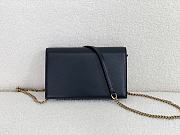 YSL Cassandre Leather Envelope Chain Wallet Black 19x12.5x3.5cm - 6