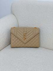 YSL Envelope Calfskin Beige Gold 24x17.5x6cm - 1