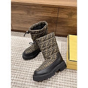 Fendi FF Snow Boots Brown And Black - 1