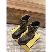 Fendi FF Snow Boots Brown And Black - 4