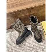 Fendi FF Snow Boots Brown And Black - 3