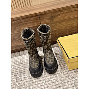 Fendi FF Snow Boots Brown And Black - 2
