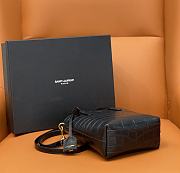 YSL Paris Mini Toy Shopping Crocodile Black 18x17x8cm - 6