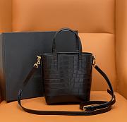 YSL Paris Mini Toy Shopping Crocodile Black 18x17x8cm - 5