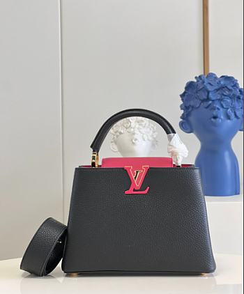 Louis Vuitton LV Capucines BB Black Pink 27cm