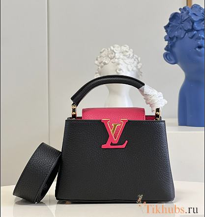 Louis Vuitton LV Capucines Mini Black Pink 27cm - 1