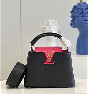 Louis Vuitton LV Capucines Mini Black Pink 27cm