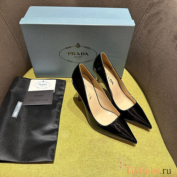 Prada Patent Leather Pumps Black Heel 9.5cm - 1