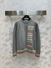 Dior Sweater Grey Cashmere Intarsia - 1