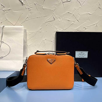 Prada Medium Brique Saffiano Leather Bag Papaya 22x16x6cm