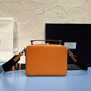 Prada Medium Brique Saffiano Leather Bag Papaya 22x16x6cm - 6