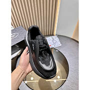 Prada Brushed Leather Sneakers Bike Fabric Suede Black - 5