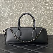 Valentino Rockstud E/W Calfskin Handbag Black 34x11x8cm - 1