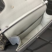 Valentino Small Loco Metallic Calfskin Silver Shoulder Bag 20x11x5cm - 5