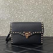 Valentino Smll Rockstud Black Crossbody Bag 22.5x15x6cm - 1